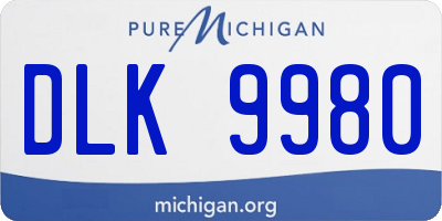 MI license plate DLK9980