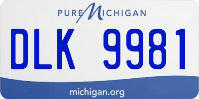MI license plate DLK9981