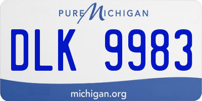 MI license plate DLK9983