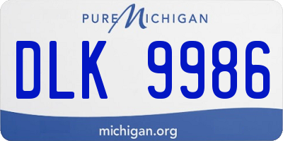 MI license plate DLK9986