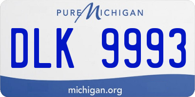 MI license plate DLK9993