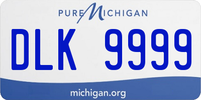 MI license plate DLK9999