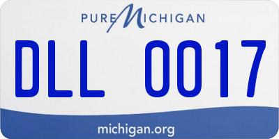 MI license plate DLL0017