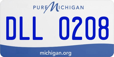 MI license plate DLL0208