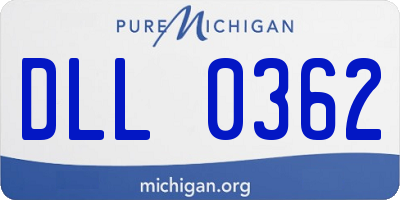 MI license plate DLL0362