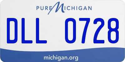 MI license plate DLL0728