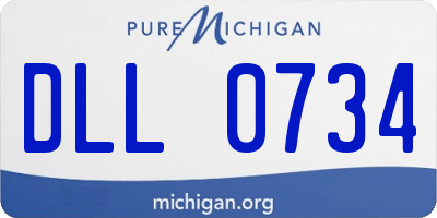 MI license plate DLL0734