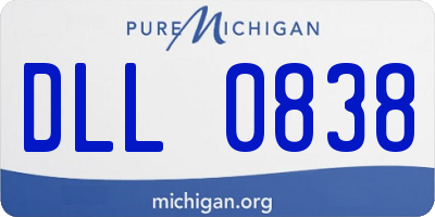 MI license plate DLL0838