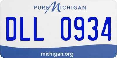MI license plate DLL0934