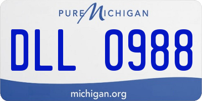 MI license plate DLL0988