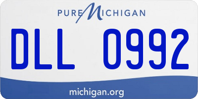 MI license plate DLL0992
