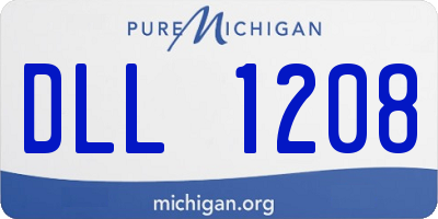 MI license plate DLL1208