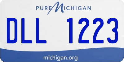 MI license plate DLL1223