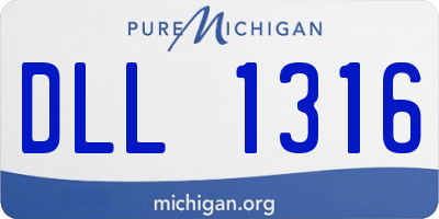 MI license plate DLL1316