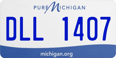 MI license plate DLL1407