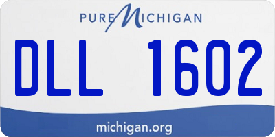 MI license plate DLL1602