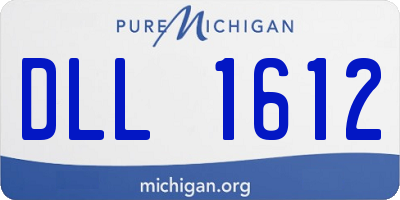 MI license plate DLL1612