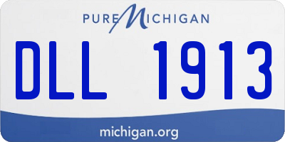 MI license plate DLL1913
