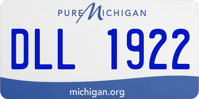 MI license plate DLL1922