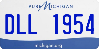 MI license plate DLL1954