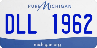 MI license plate DLL1962