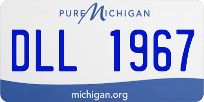 MI license plate DLL1967