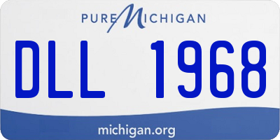 MI license plate DLL1968