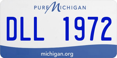 MI license plate DLL1972