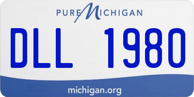 MI license plate DLL1980
