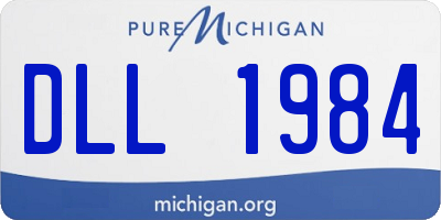 MI license plate DLL1984