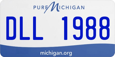 MI license plate DLL1988