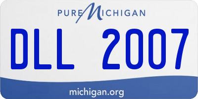 MI license plate DLL2007