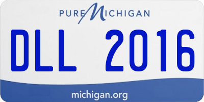 MI license plate DLL2016