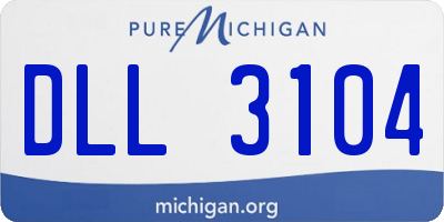 MI license plate DLL3104