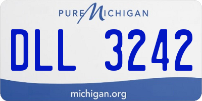 MI license plate DLL3242