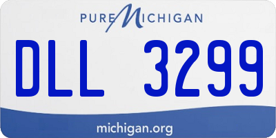 MI license plate DLL3299