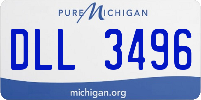 MI license plate DLL3496