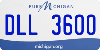 MI license plate DLL3600