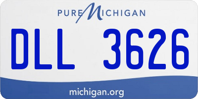 MI license plate DLL3626