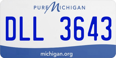 MI license plate DLL3643