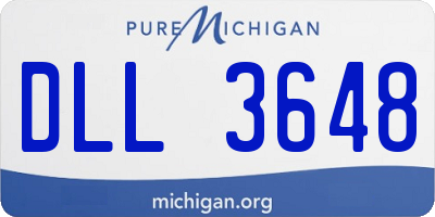 MI license plate DLL3648