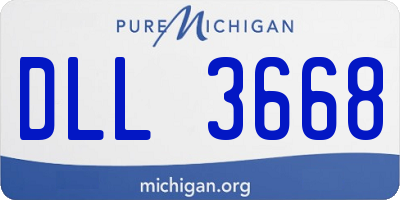 MI license plate DLL3668