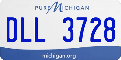 MI license plate DLL3728