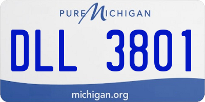 MI license plate DLL3801