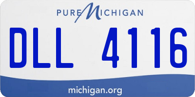 MI license plate DLL4116
