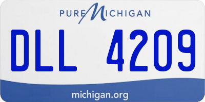 MI license plate DLL4209
