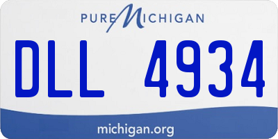 MI license plate DLL4934