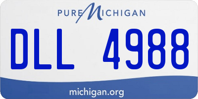 MI license plate DLL4988