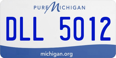 MI license plate DLL5012