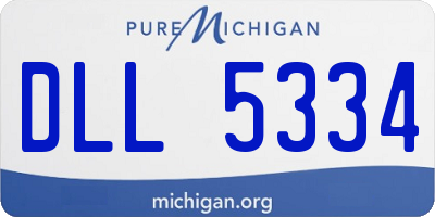 MI license plate DLL5334